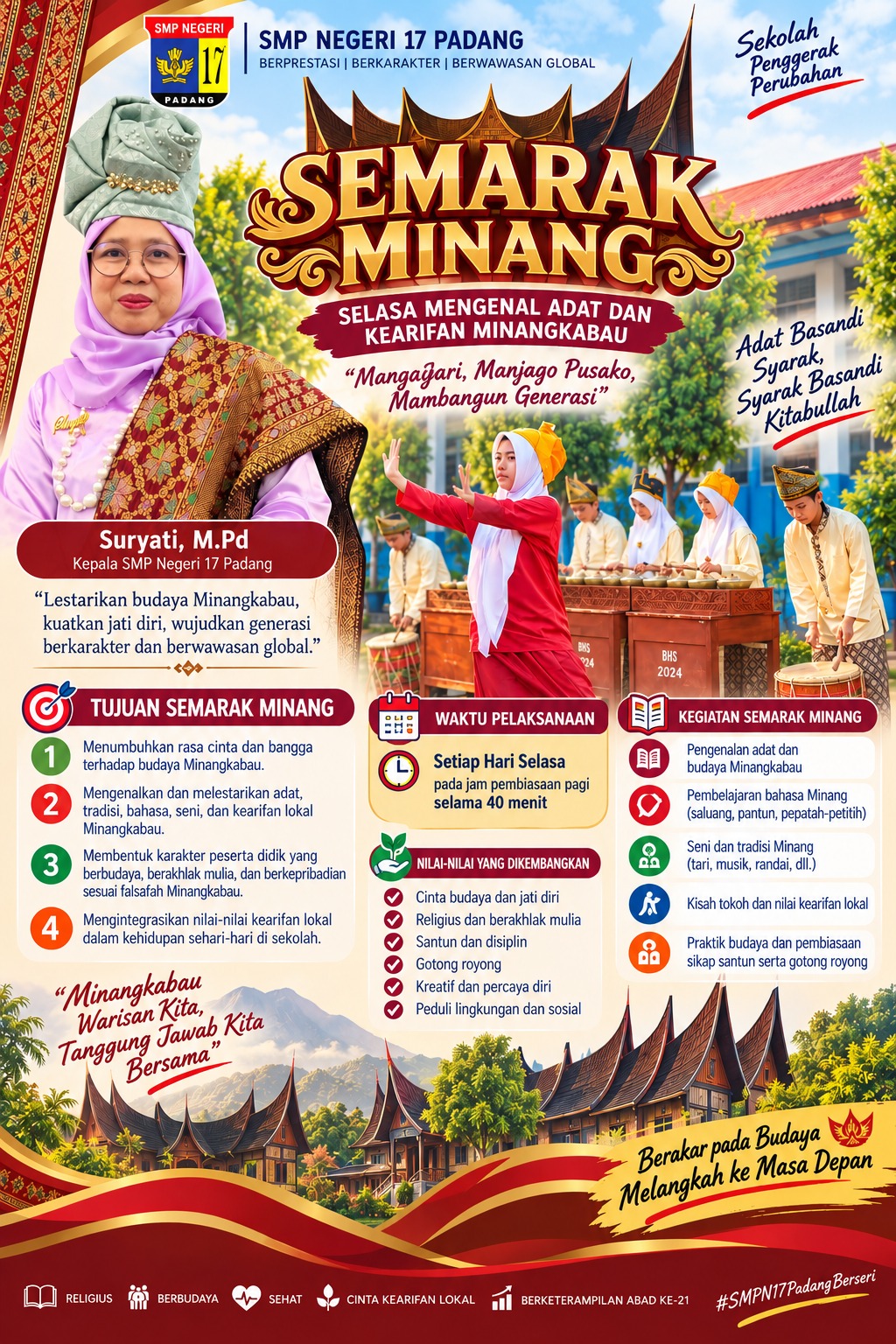 Poster Resmi Semarak Minang - SMPN 17 Padang